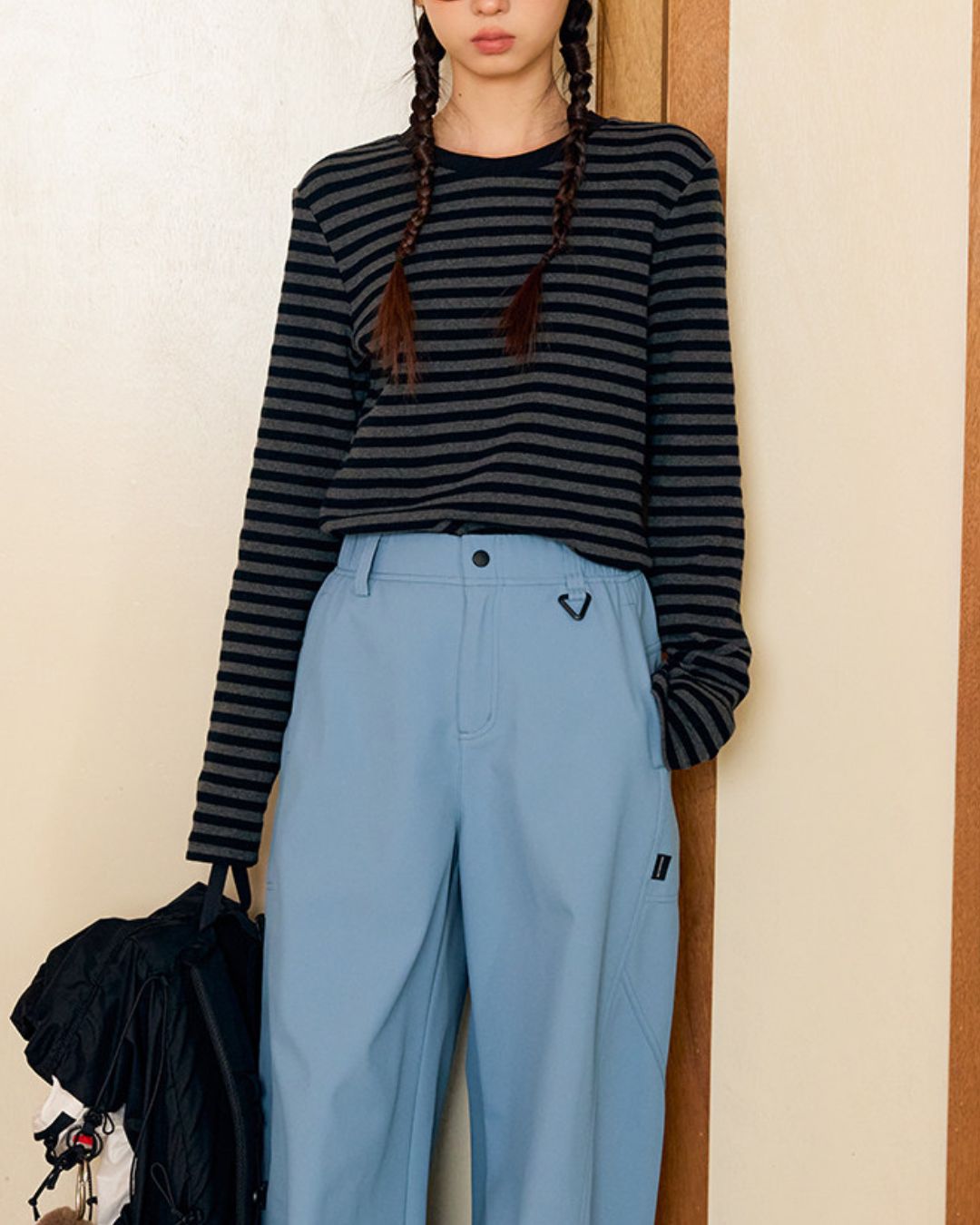 Border Thick Long Sleeve T-Shirt　LT020