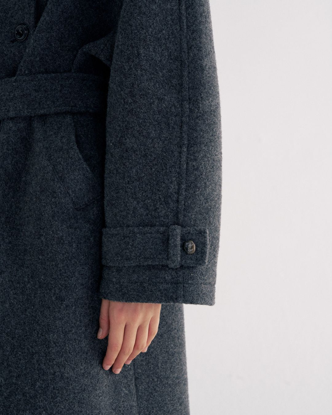 Stand-collar Wool Long Coat　CT029