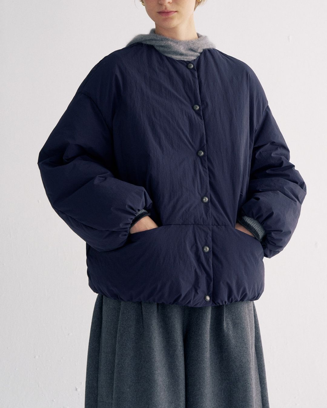 Detachable Scarf Puffer Down Jacket　JK080