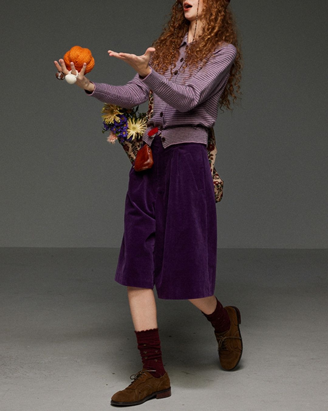 Corduroy Wide Half Pants　PT015