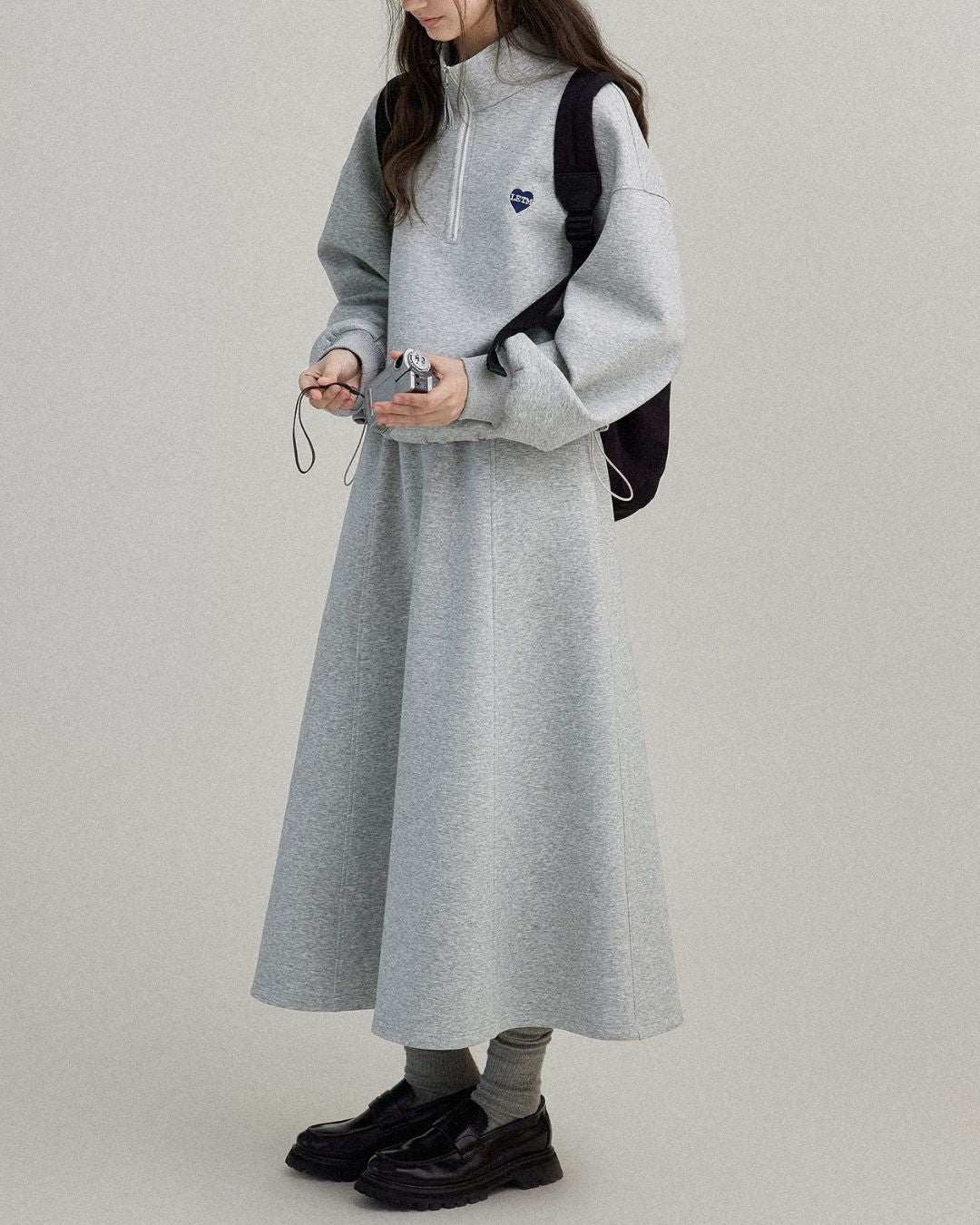 Heart Half-zip Sweat & Skirt　SW004