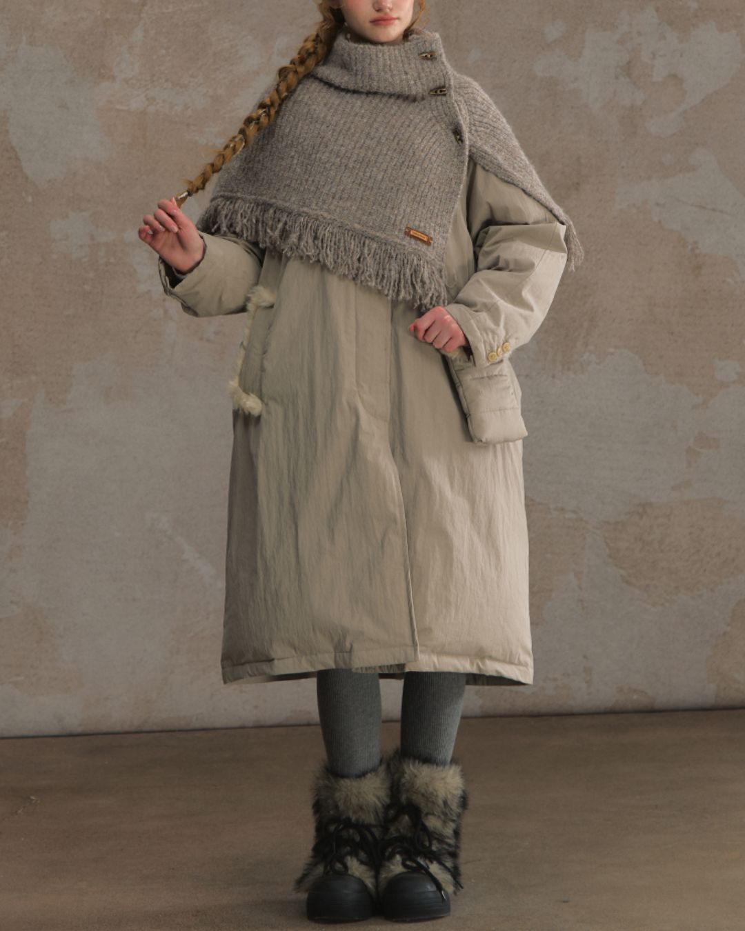 Fur Detail Long Down Coat　CT024