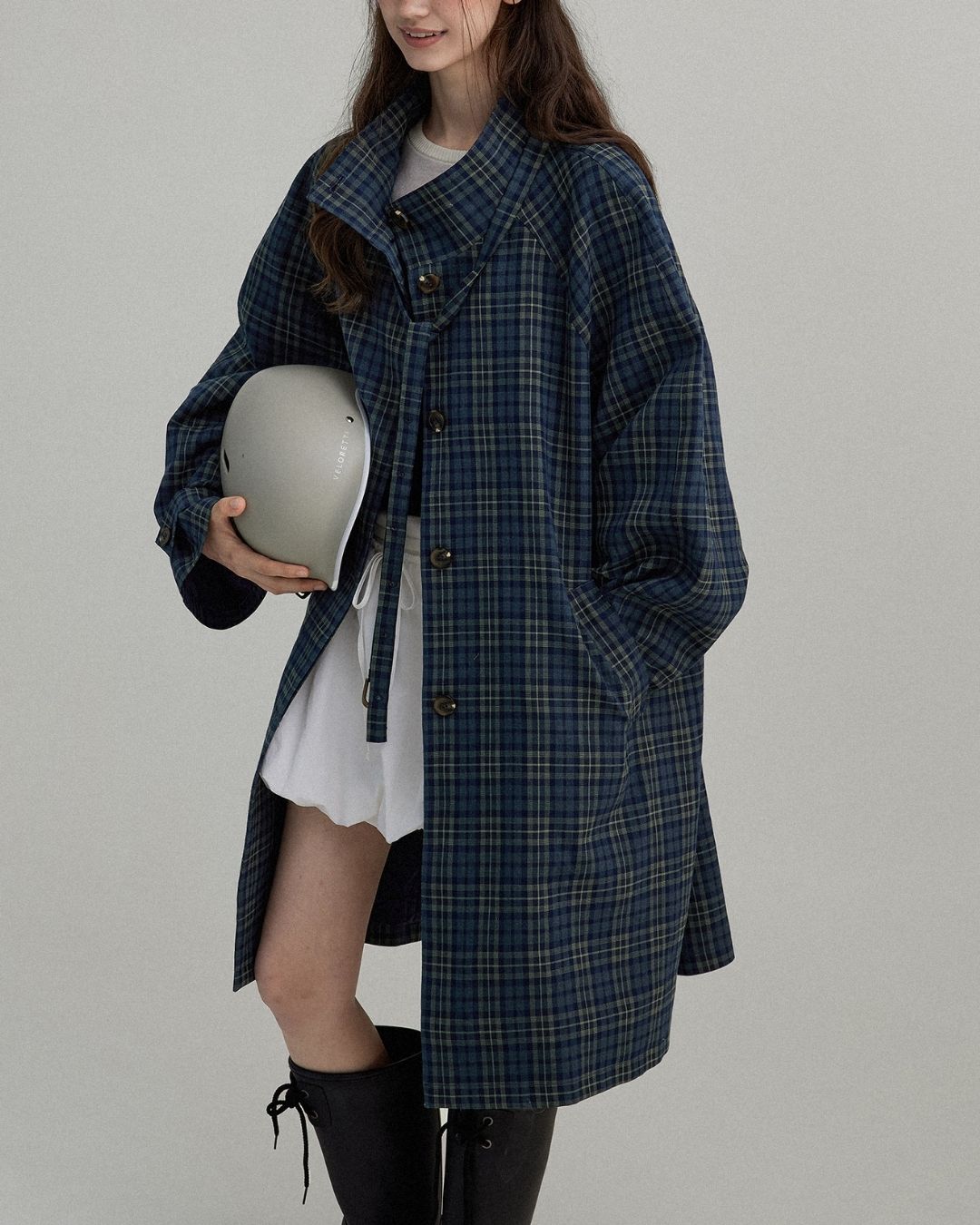 Stand Collar A-line Coat　CT002