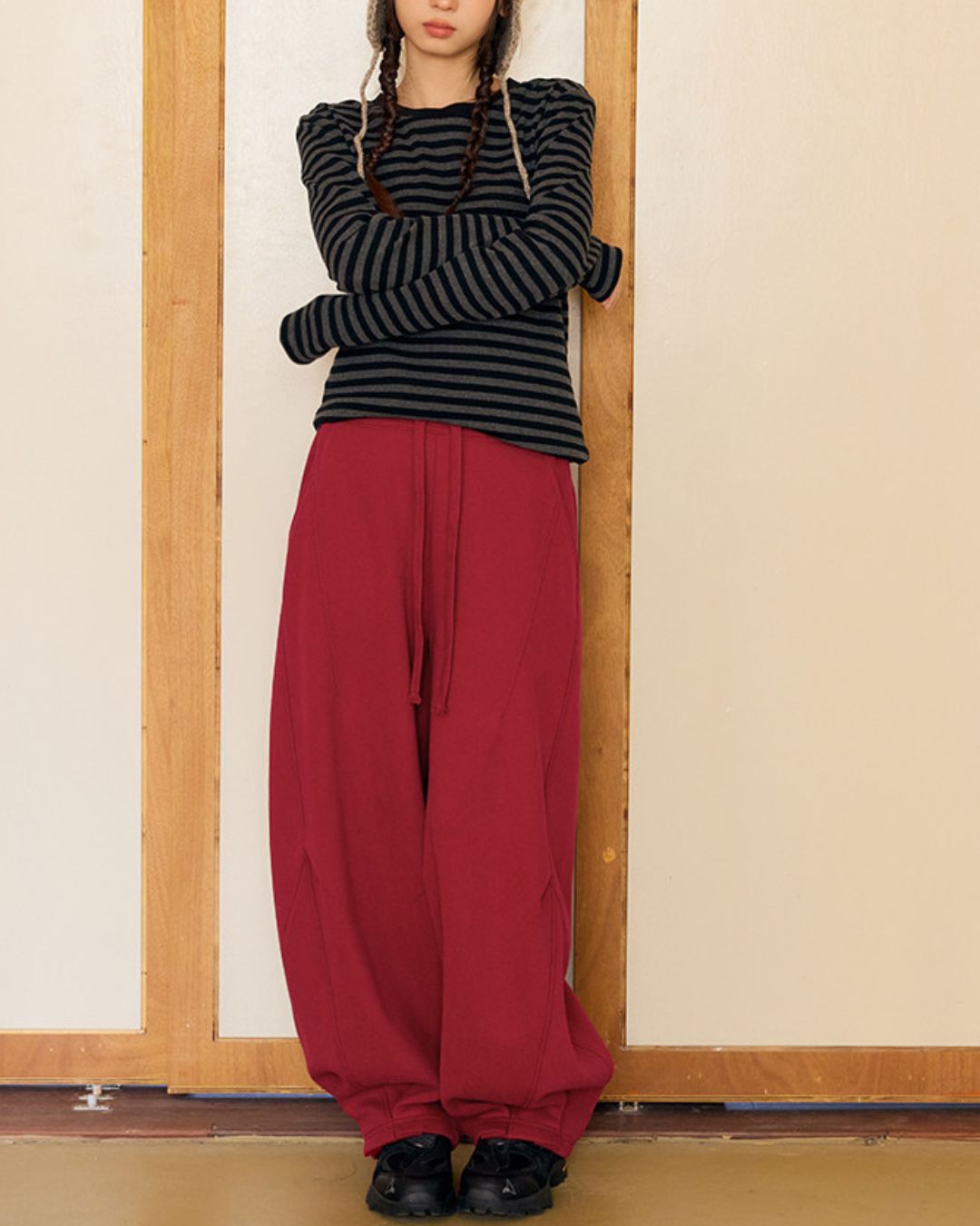 Border Thick Long Sleeve T-Shirt　LT020