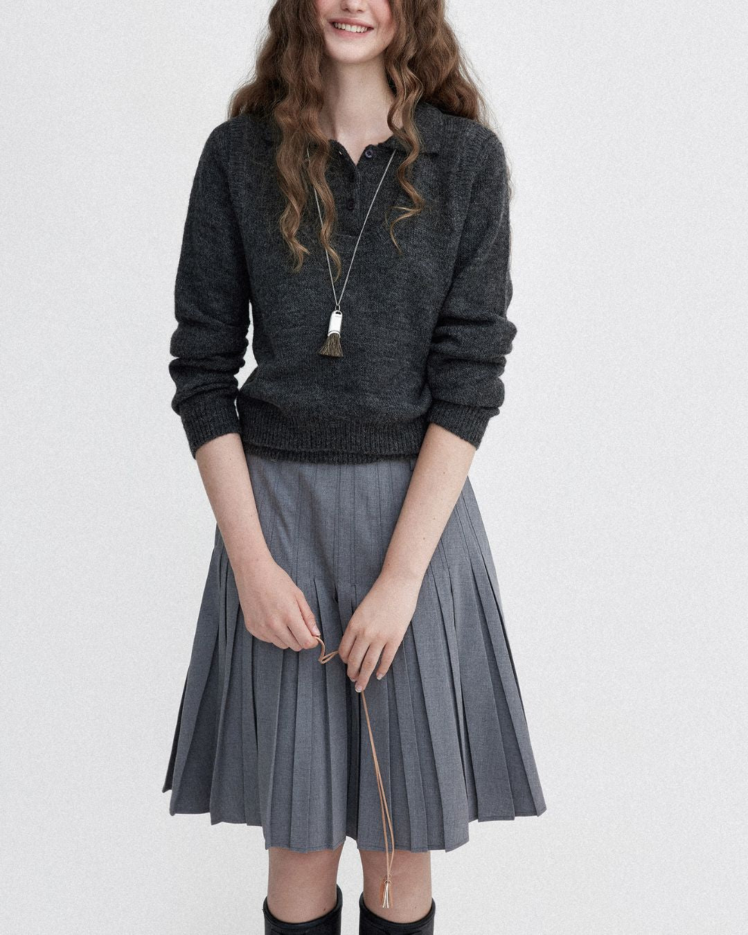 Soft Polo Knit ＆ U-neck Vest　KN023