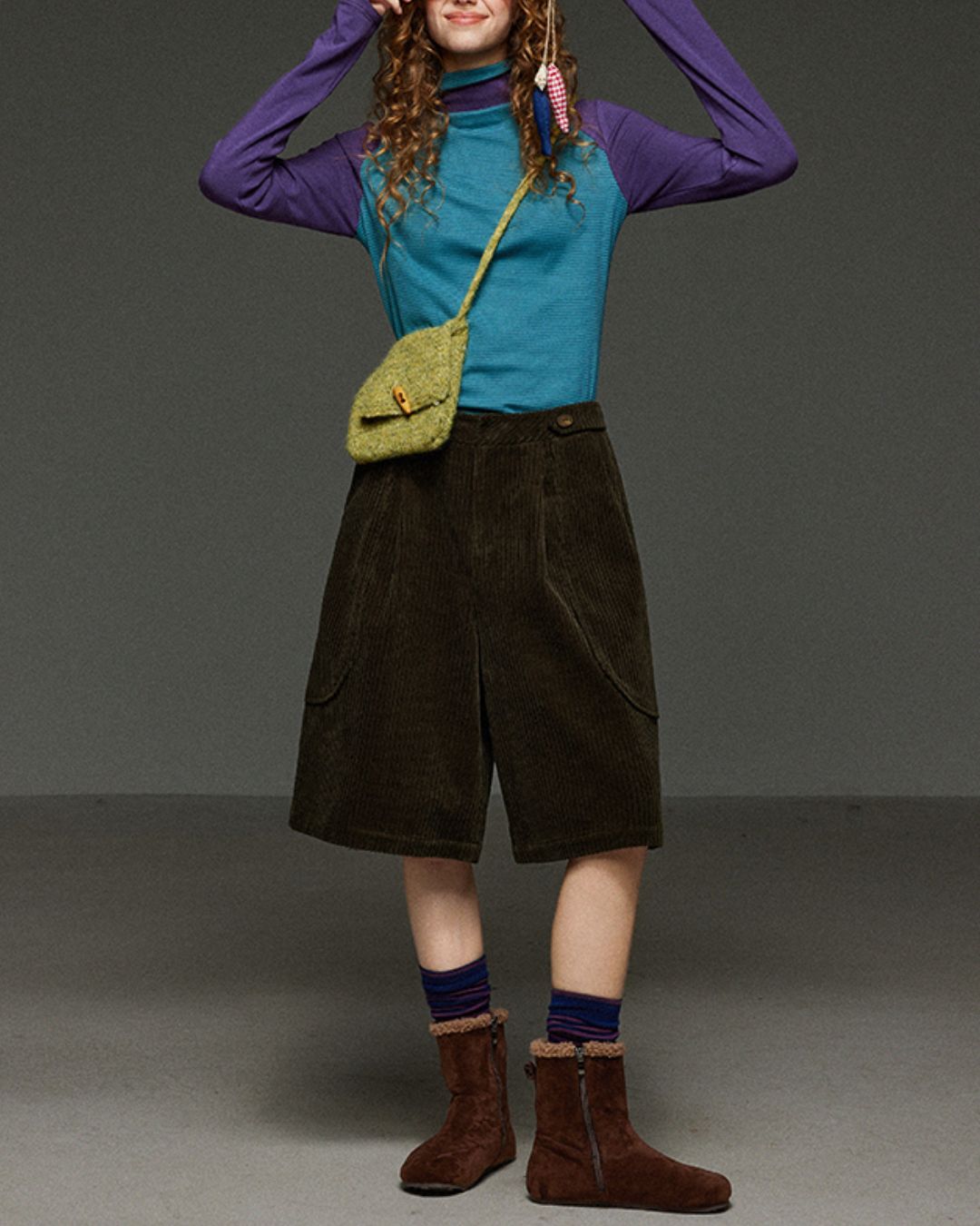 Colorblock Turtleneck T-Shirt　LT017