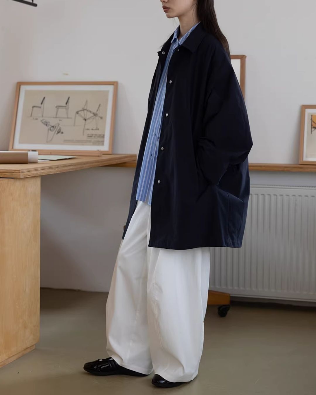 Water-repellent Single-breasted Coat　CT033