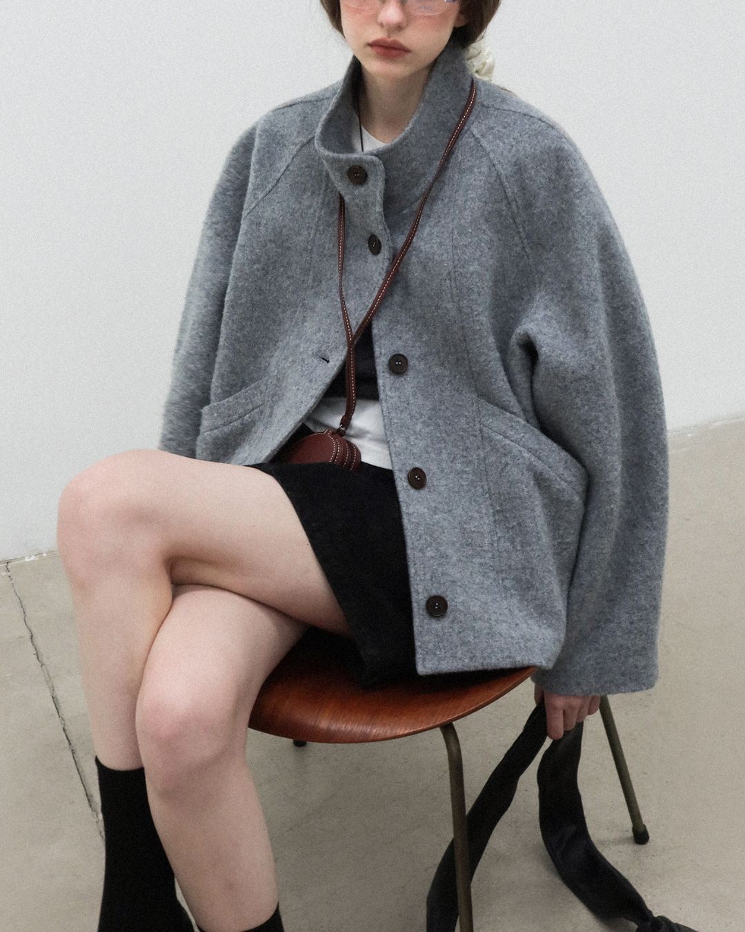 Stand-collar Wool Jacket　JK027