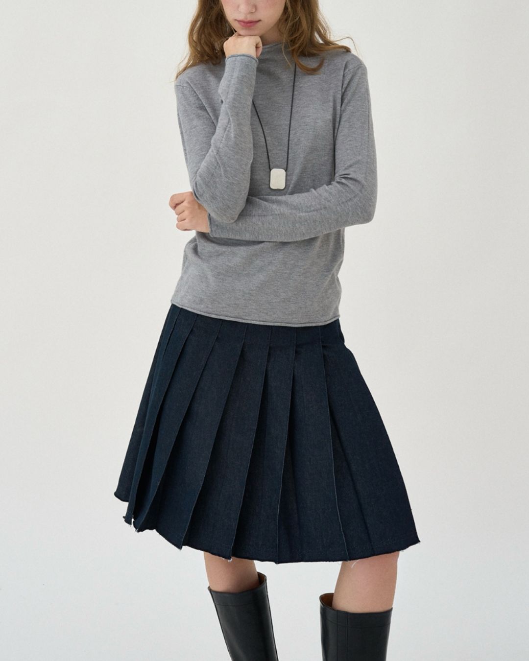 Mock Neck Seamless Knit　KN077