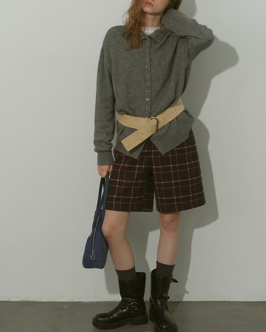 High-neck Knit Cardigan　KN074