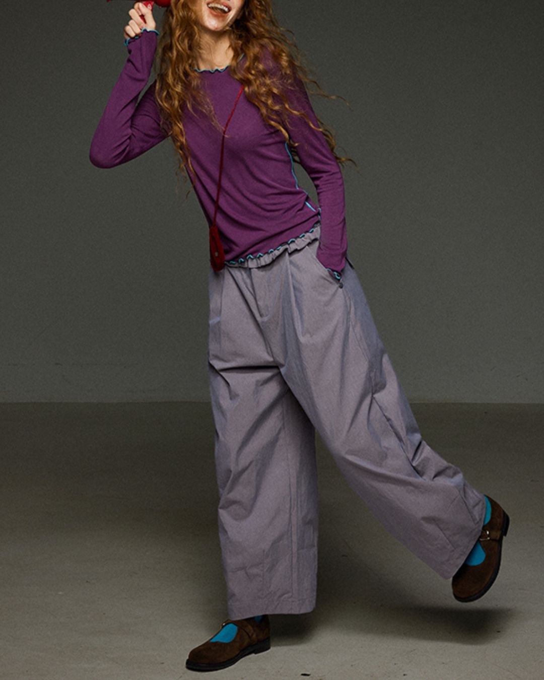 Color Stitch Mellow Frill T-shirt　LT013