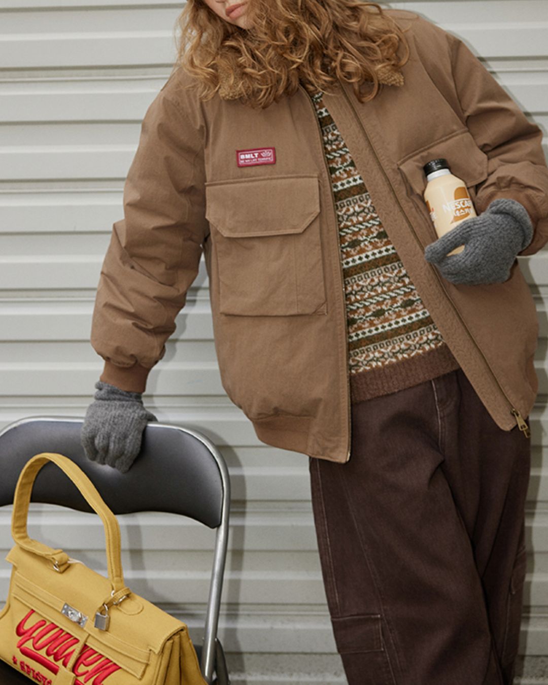 Jacquard Border Knit Vest　KN050