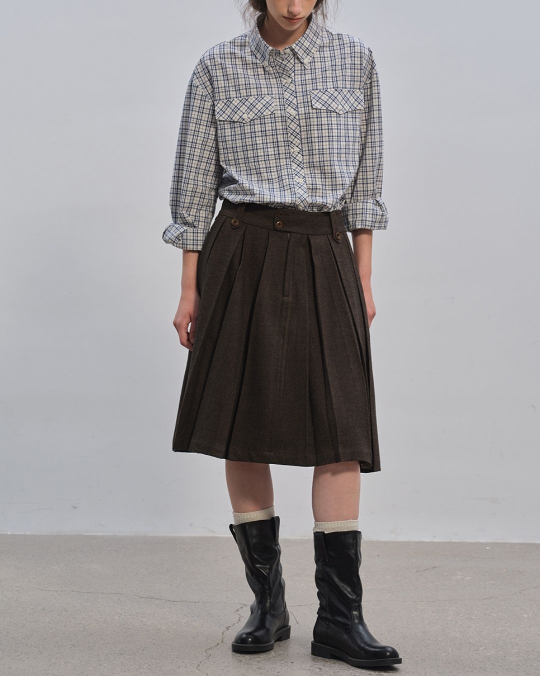 Retro Check Loose Shirt　LS024