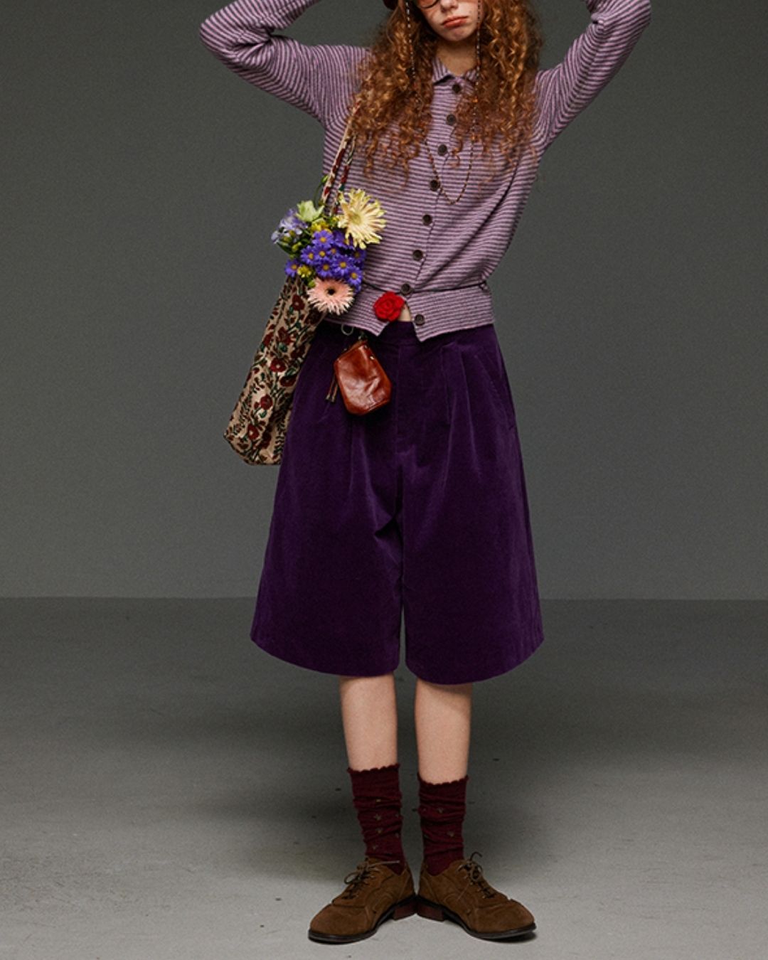 Corduroy Wide Half Pants　PT015