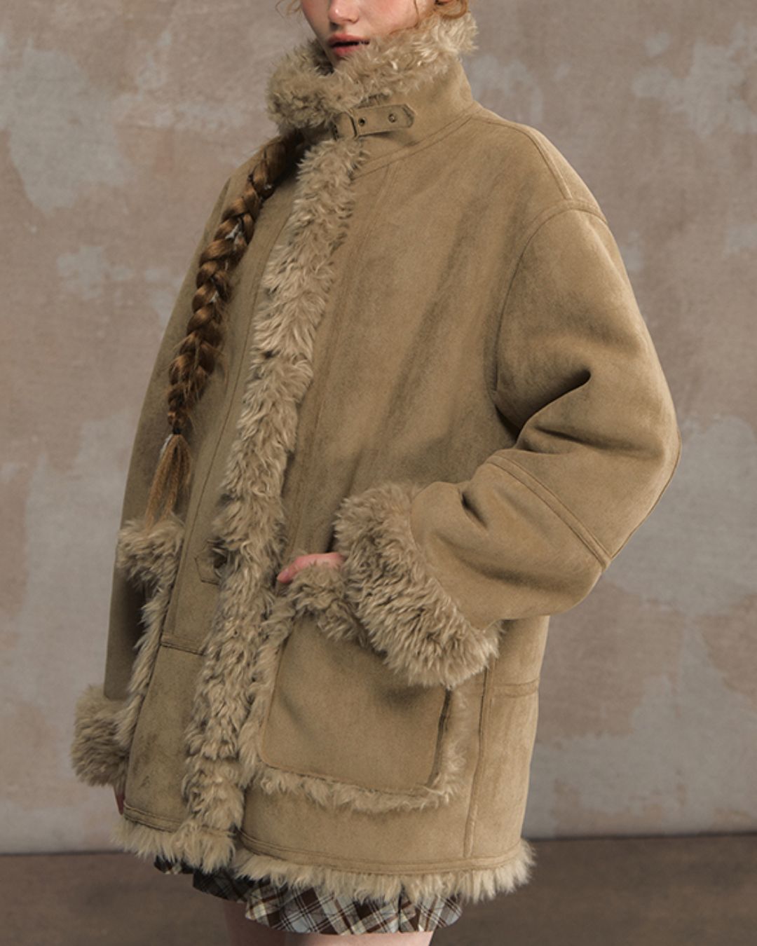 Reversible Mouton Fur Coat　CT025