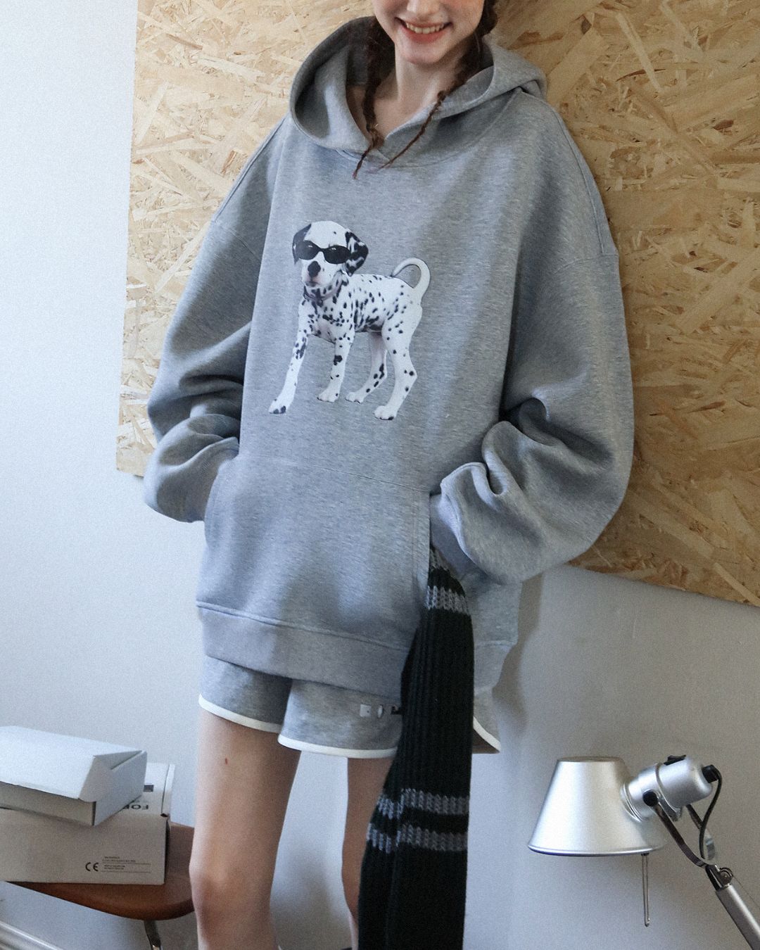 Dalmatian Print Oversized Hoodie　HD002
