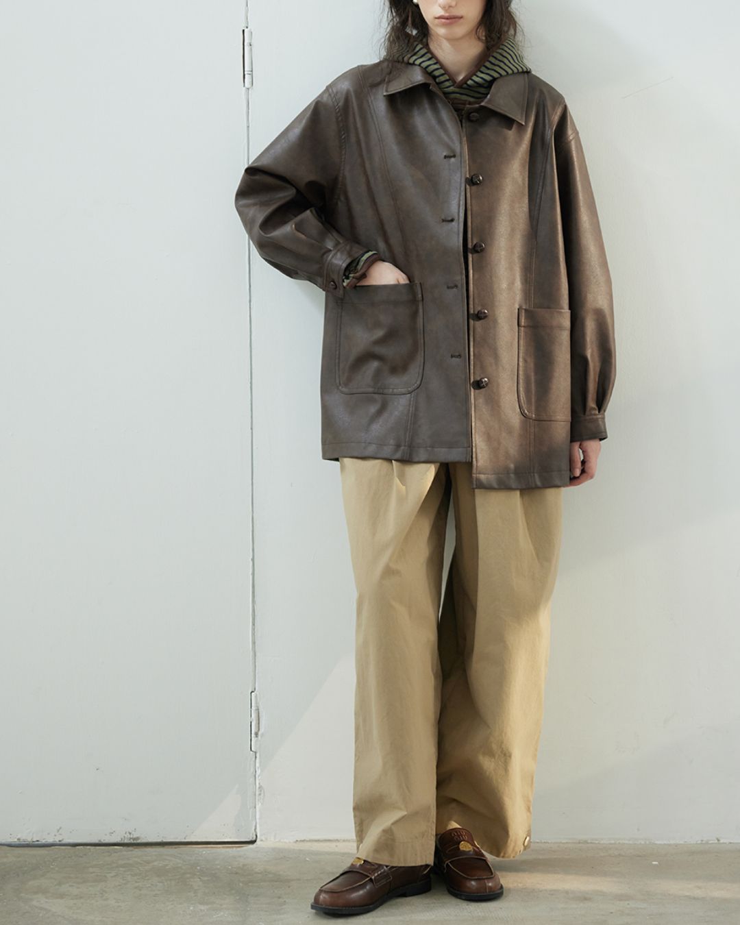 Casual Wide Tuck Pants　PT013