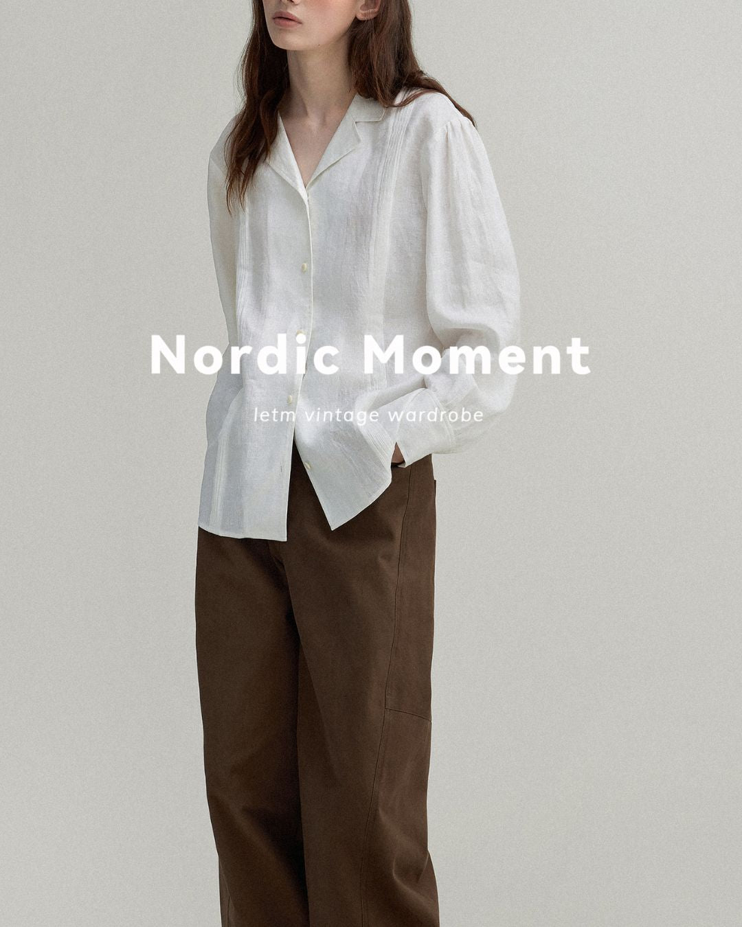 Open Collar Long Sleeve Shirt　LS012