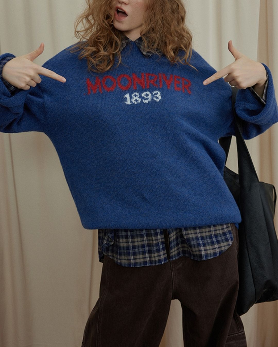 Oversized Checked Cotton Shirt　LS034