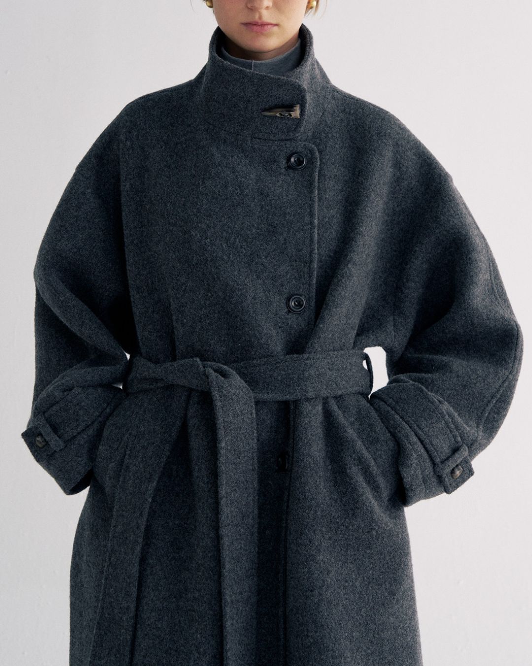 Stand-collar Wool Long Coat　CT029