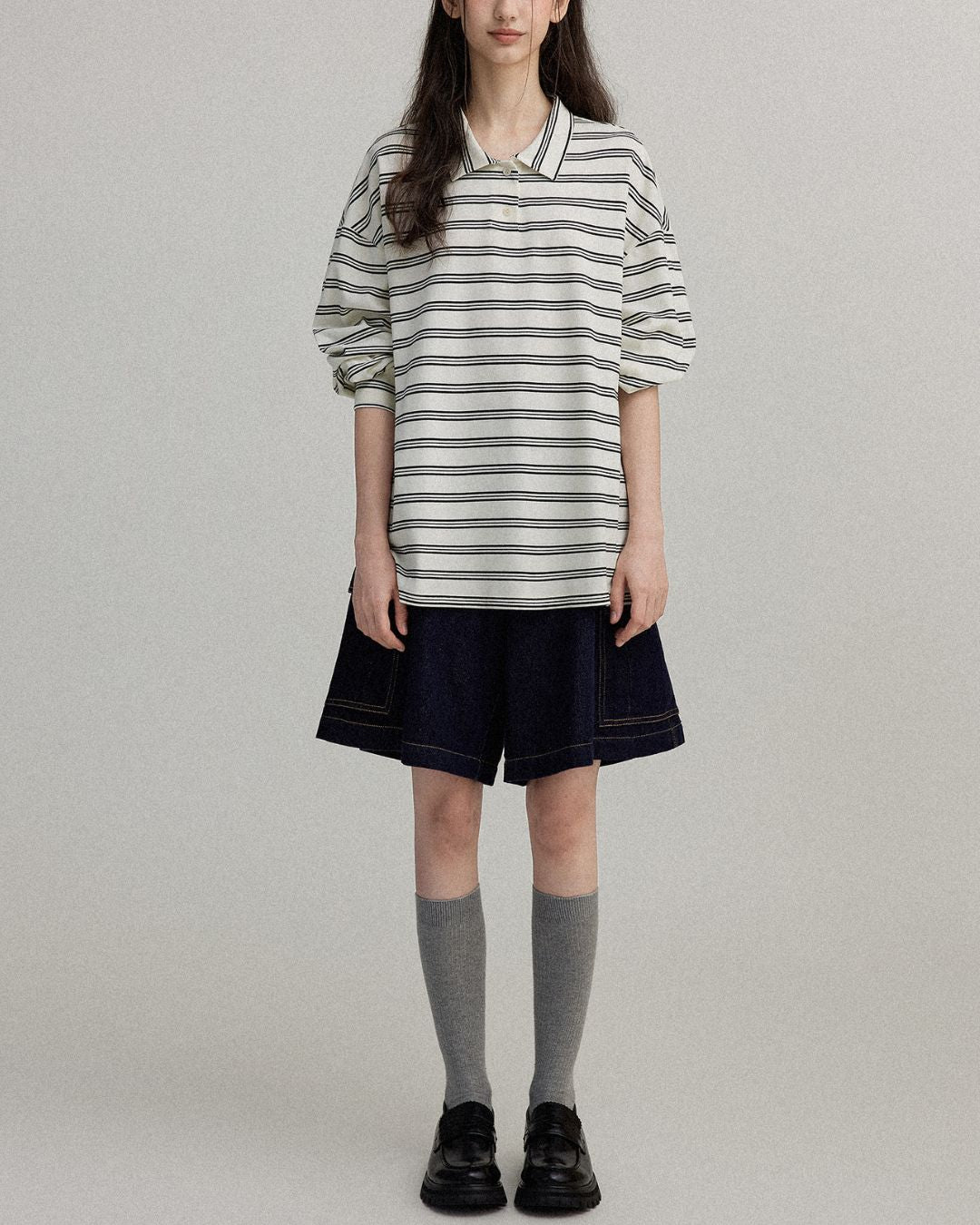 Border L/S Polo Shirt　PS001