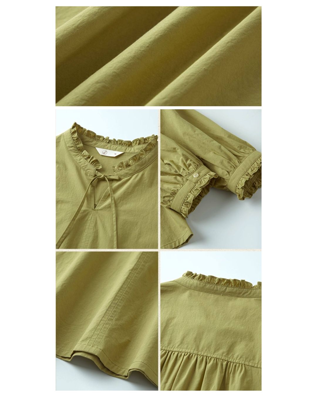 Ribbon Frill High-neck Shirt　LS056