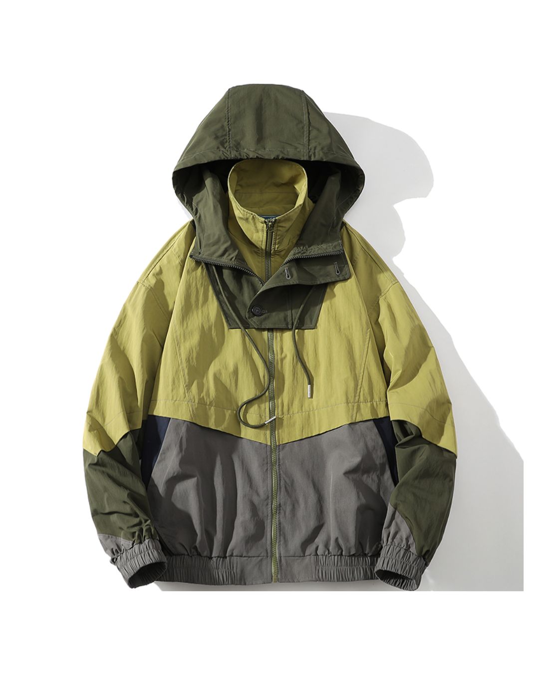 Oversized Colorblock Nylon Jacket　JK072