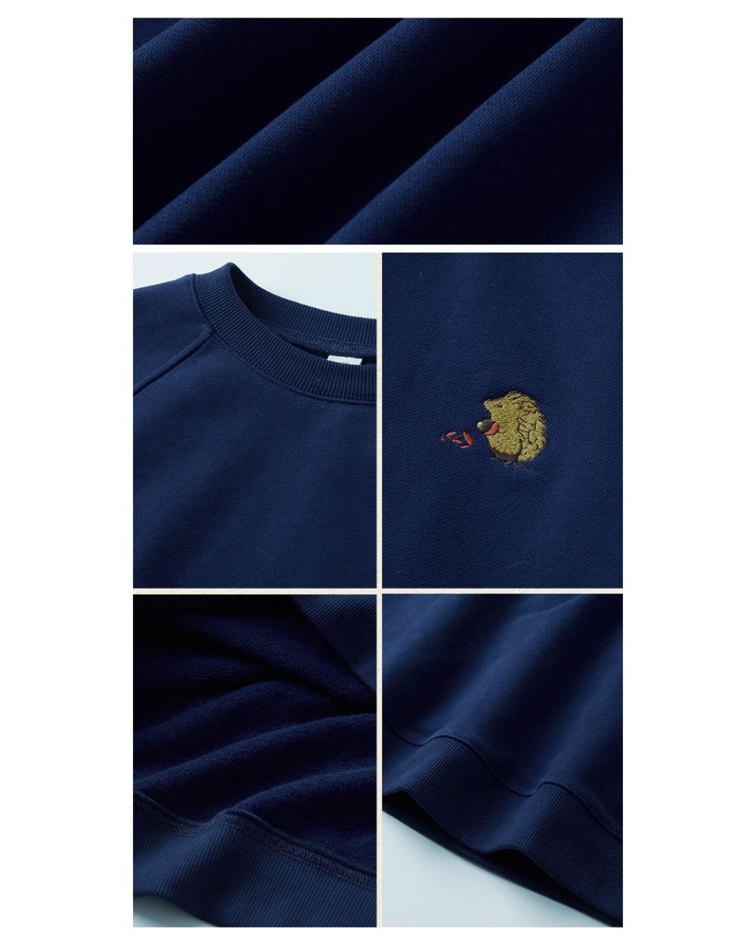 Hedgehog One-point Embroidered Sweat　SW012