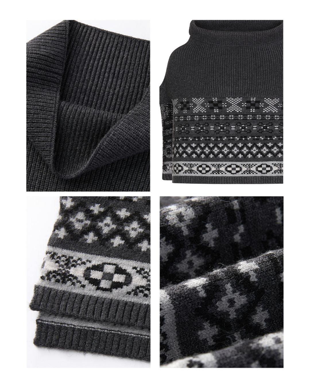 Fair Isle High Neck Cape　KN022