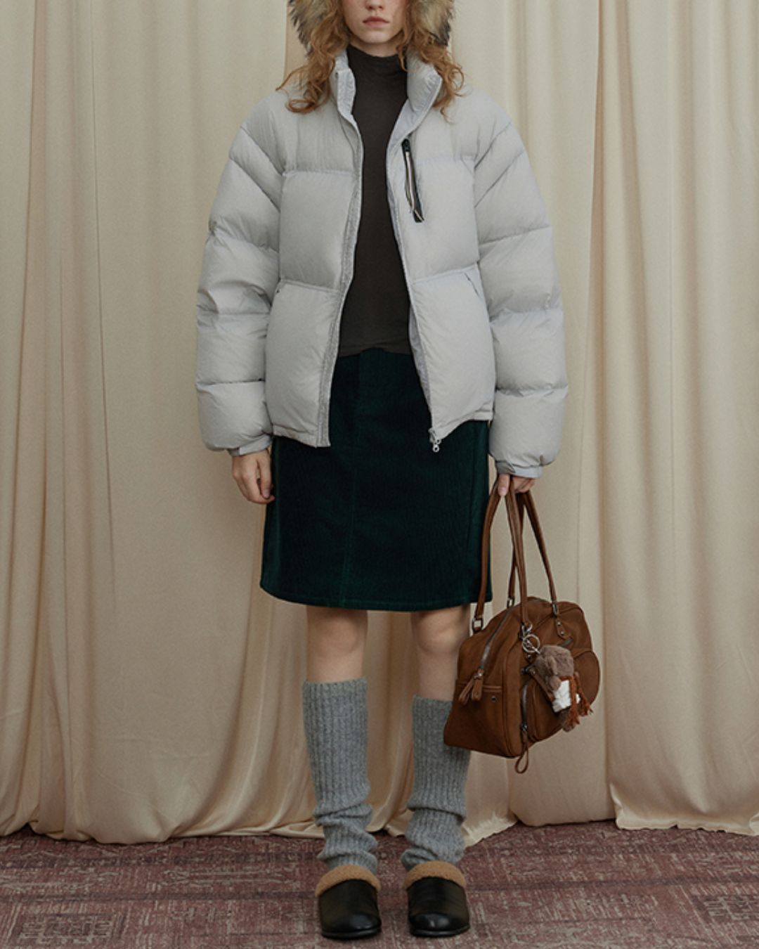 Corduroy Knee-length Tight Skirt　SK009