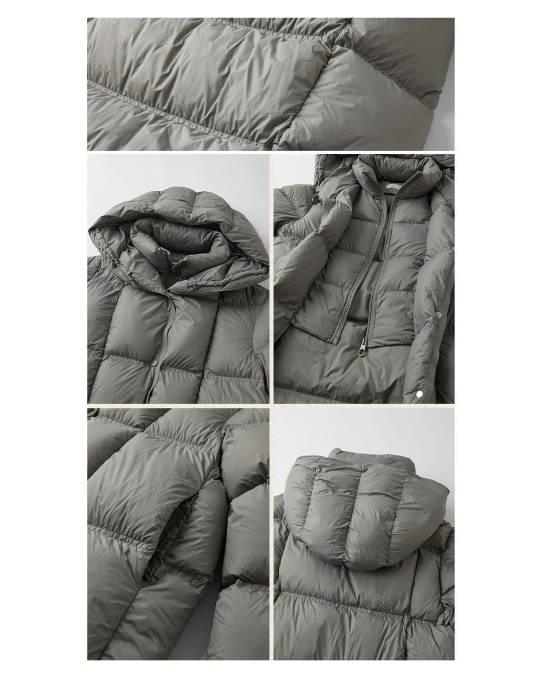 Nylon Hooded Long Down Coat　CT020