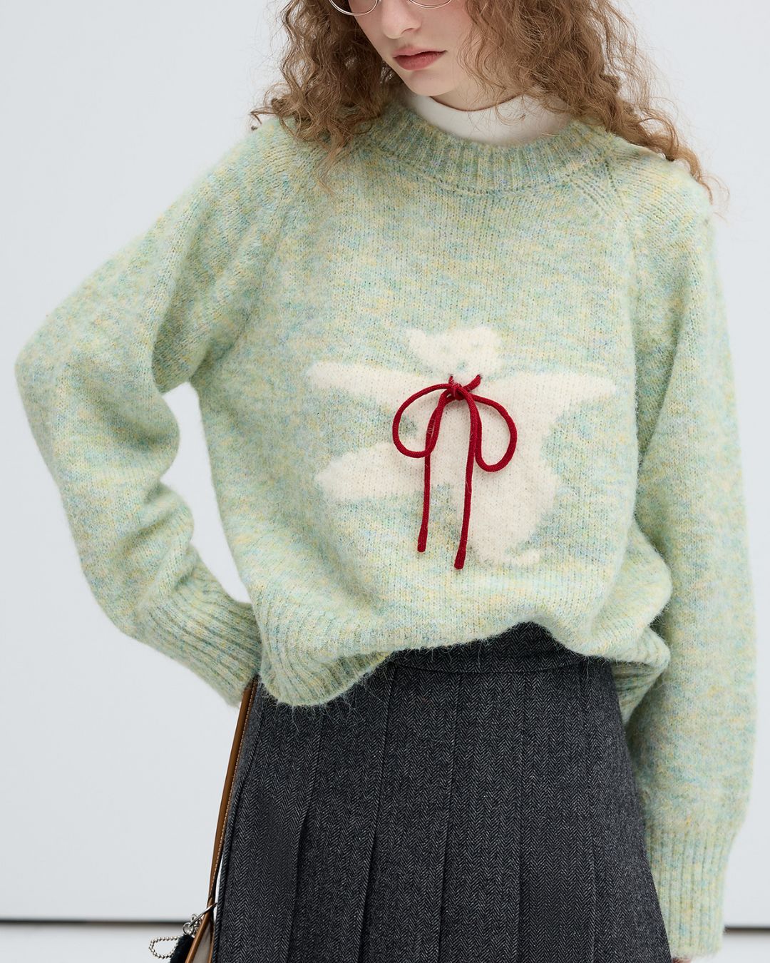 Bow Tie Bear Wool Sweater　KN040