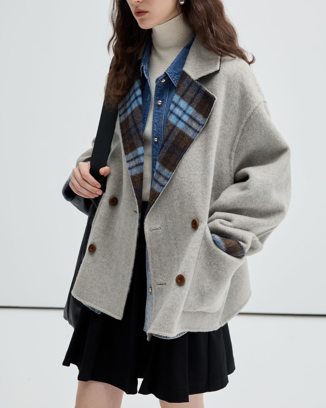 Reversible Check Short Coat　CT011