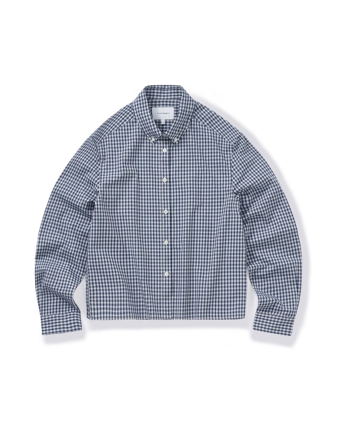 Cropped Button-down Checked Shirt　LS051