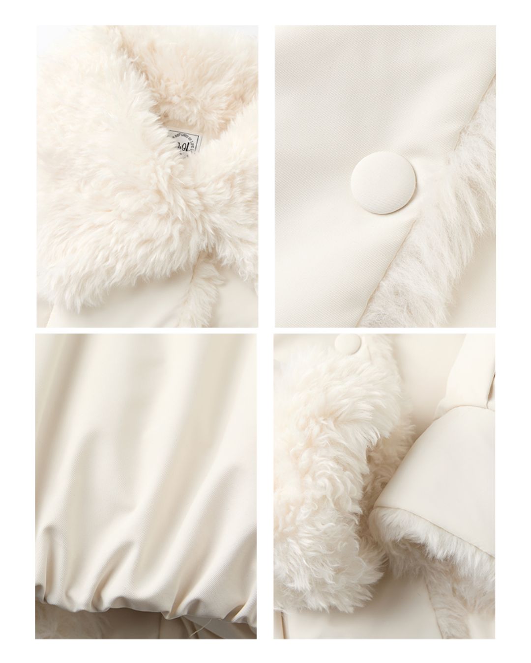 Asymmetrical Fur Short Down Jacket　JK065