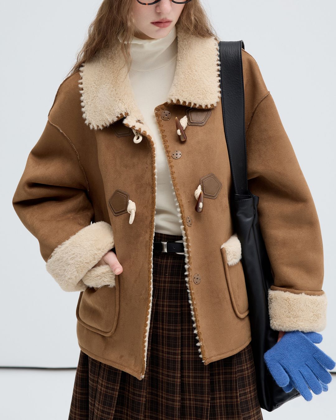 Collared Duffle Mouton Coat　CT010