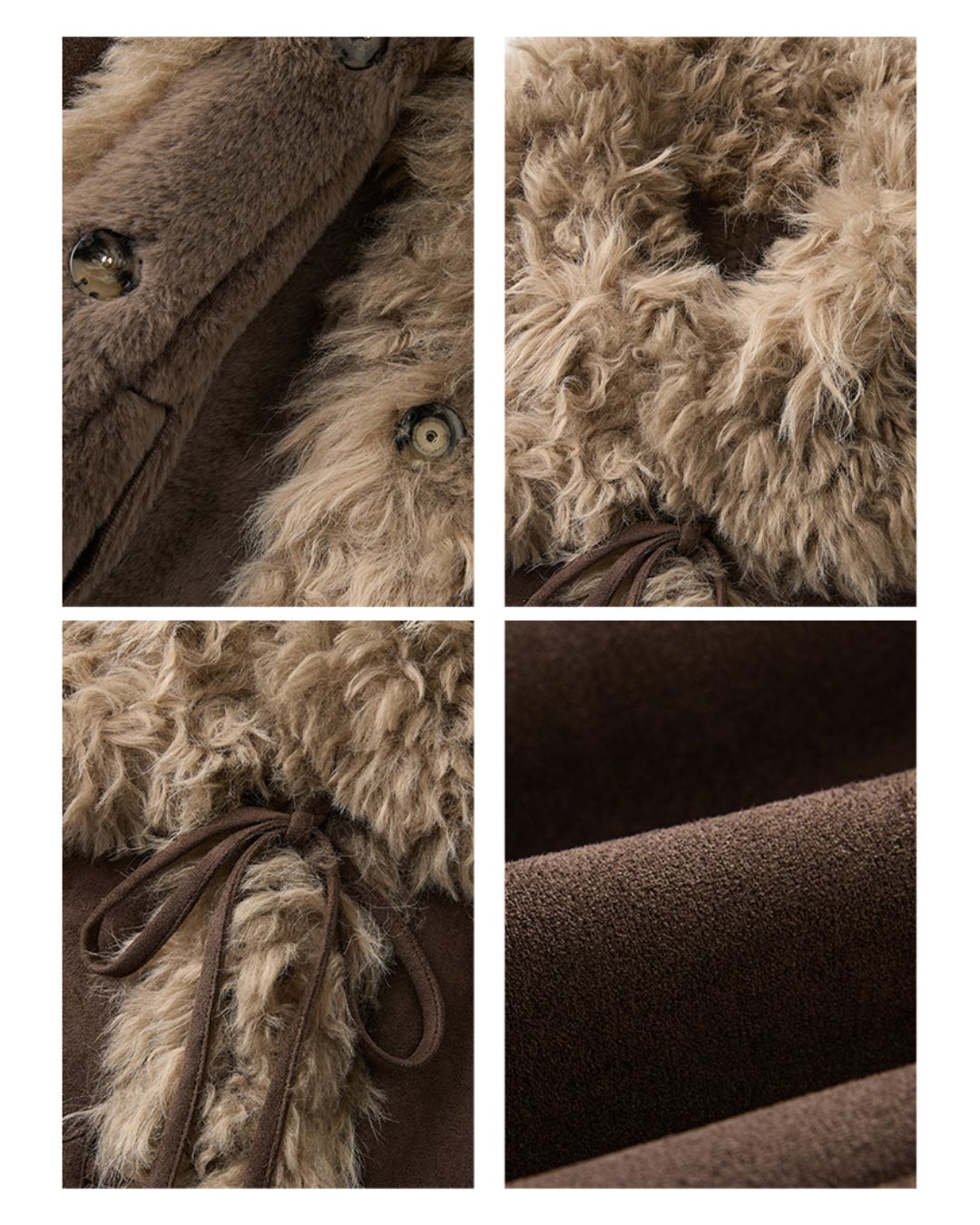 Ribbon-tied Fur Suede Jacket　JK066