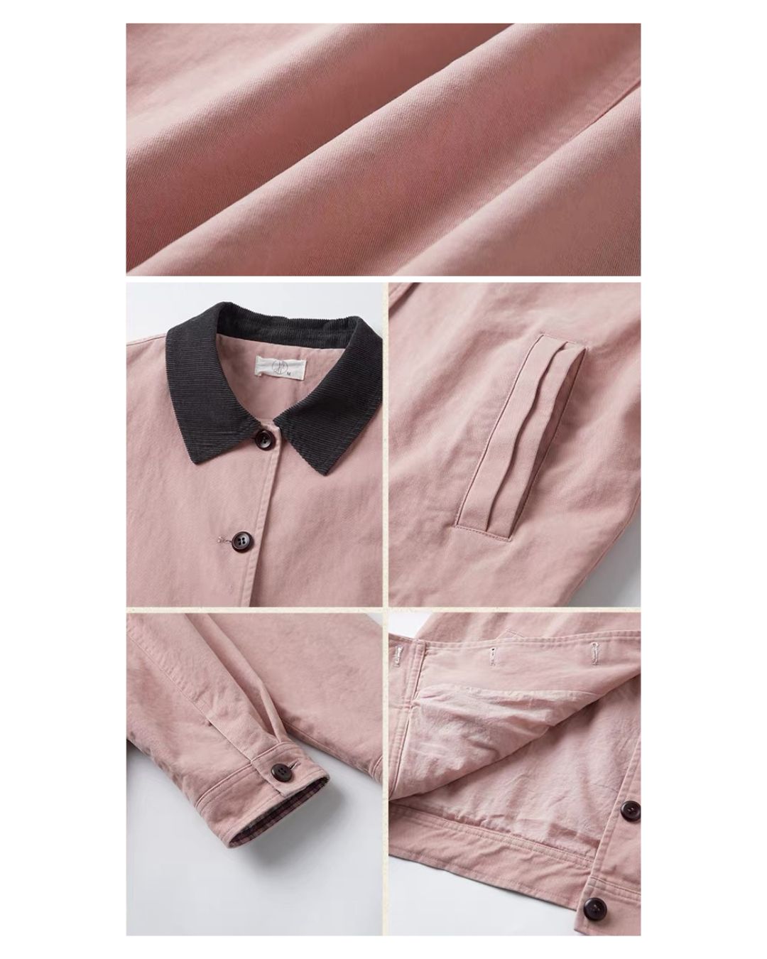 Contrast Collar Vintage Jacket　JK088