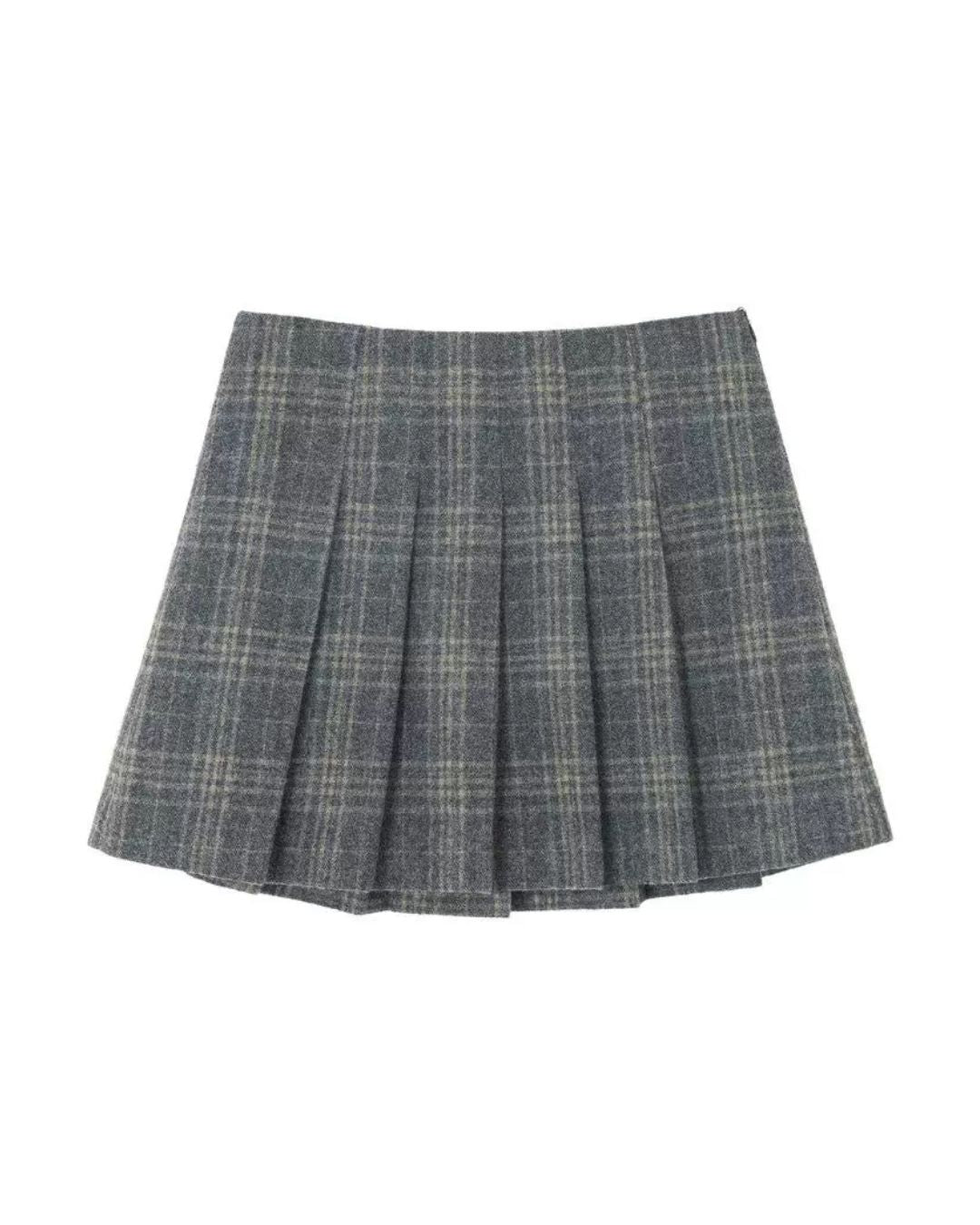 Tartan Check Pleated Mini Skirt　SK018