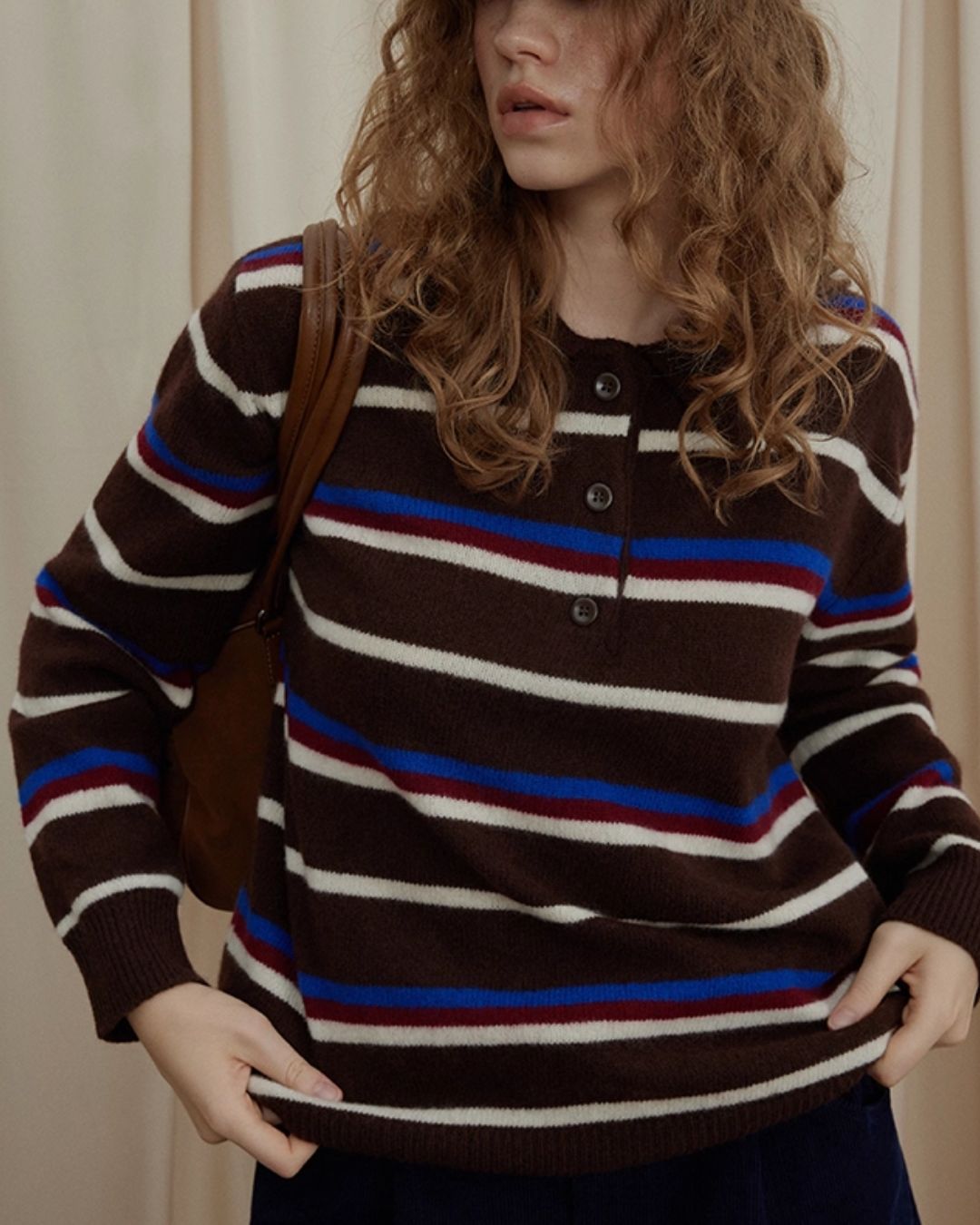 Contrast Border Polo Collar Knit　KN045