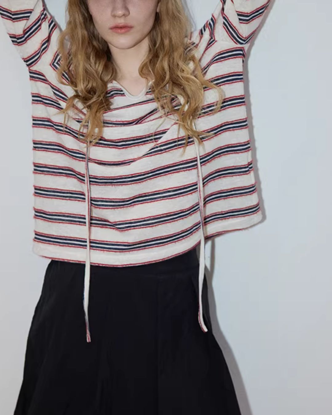 Multi-border Drawstring T-shirt　LT029