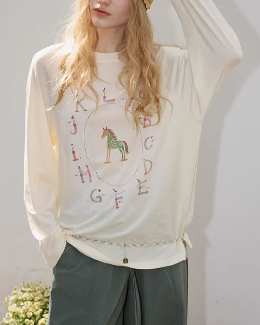 Pony Playful Print T-shirt　LT030