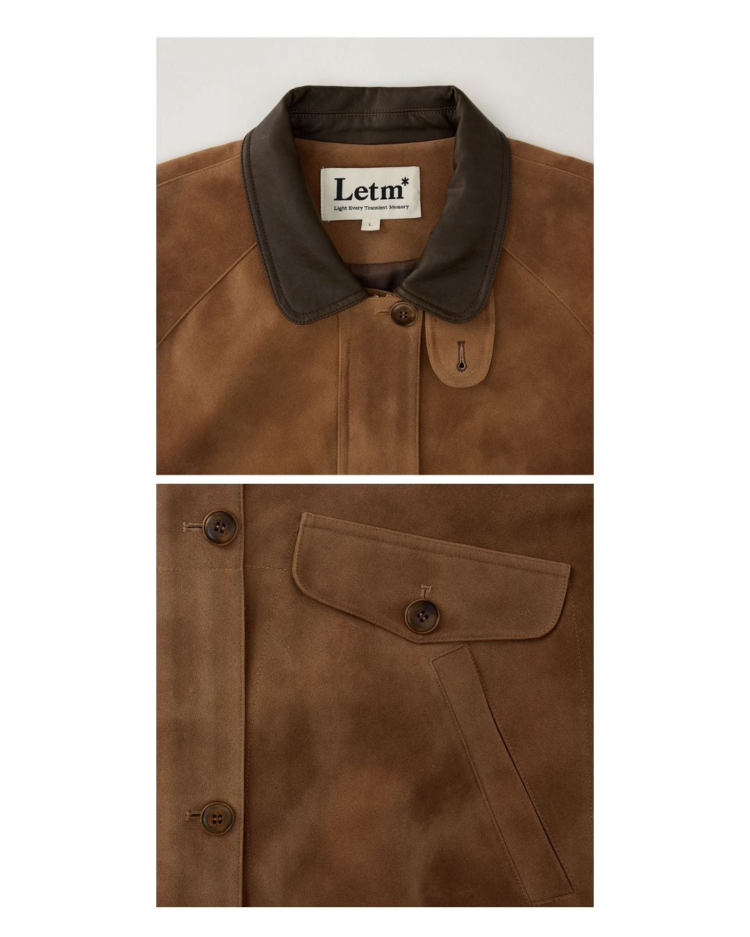 Leather Collar Suede Jacket　JK028
