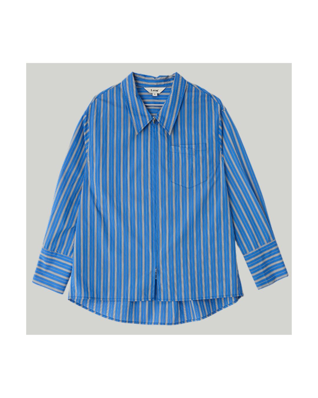Double Zipper Striped Shirt　LS014
