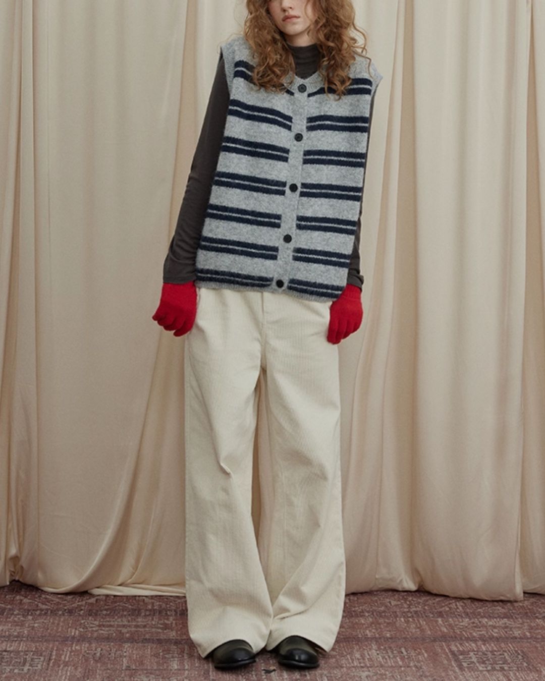Corduroy Wide Straight Pants　PT017