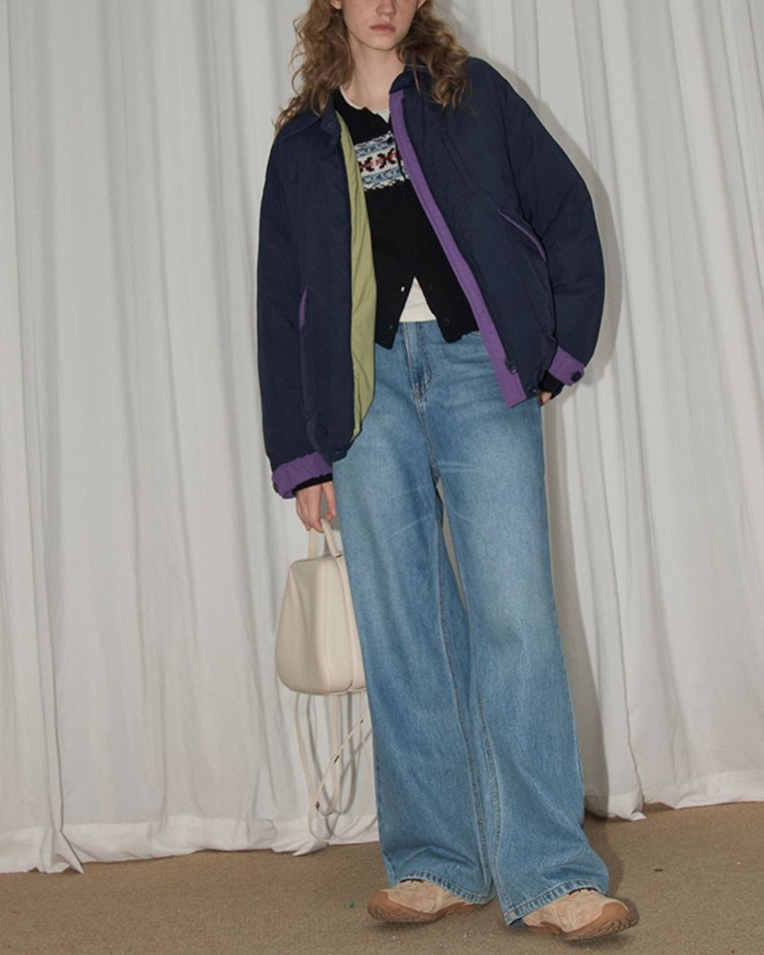 Contrast Color Retro Down Jacket　JK048