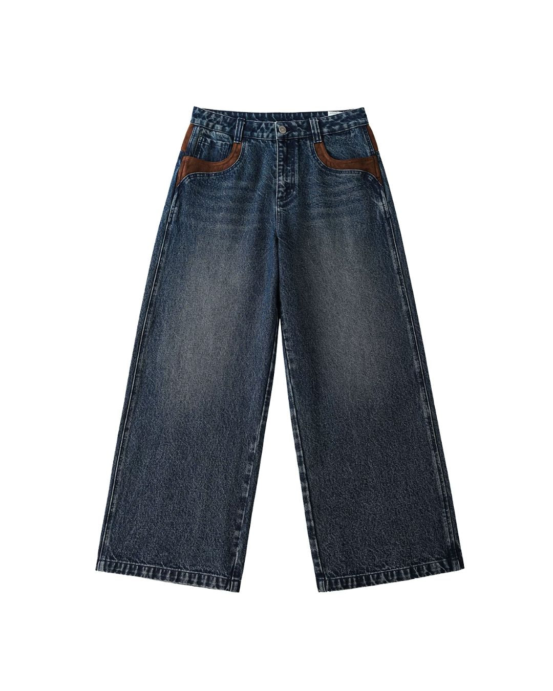 Suede Trim Vintage Denim Pants　DP016