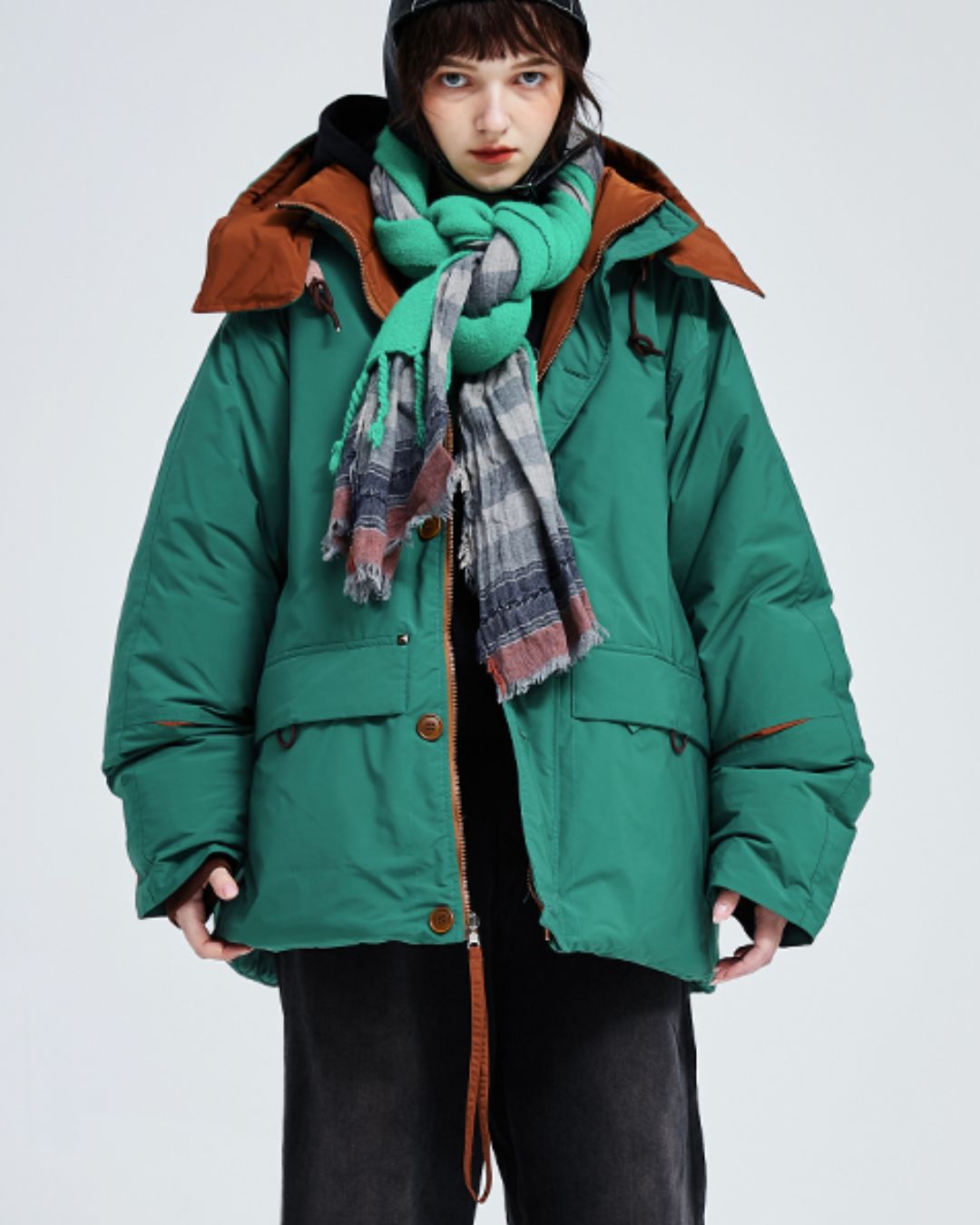 Casual Padded Contrast Color Jacket　JK071