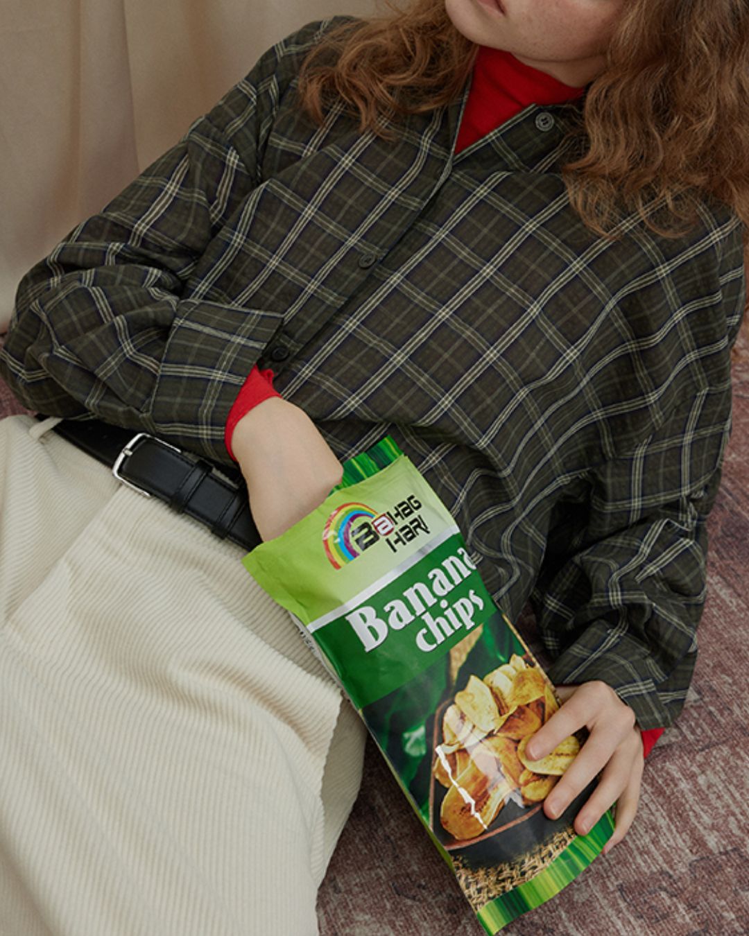 Retro Contrast Check Shirt　LS035