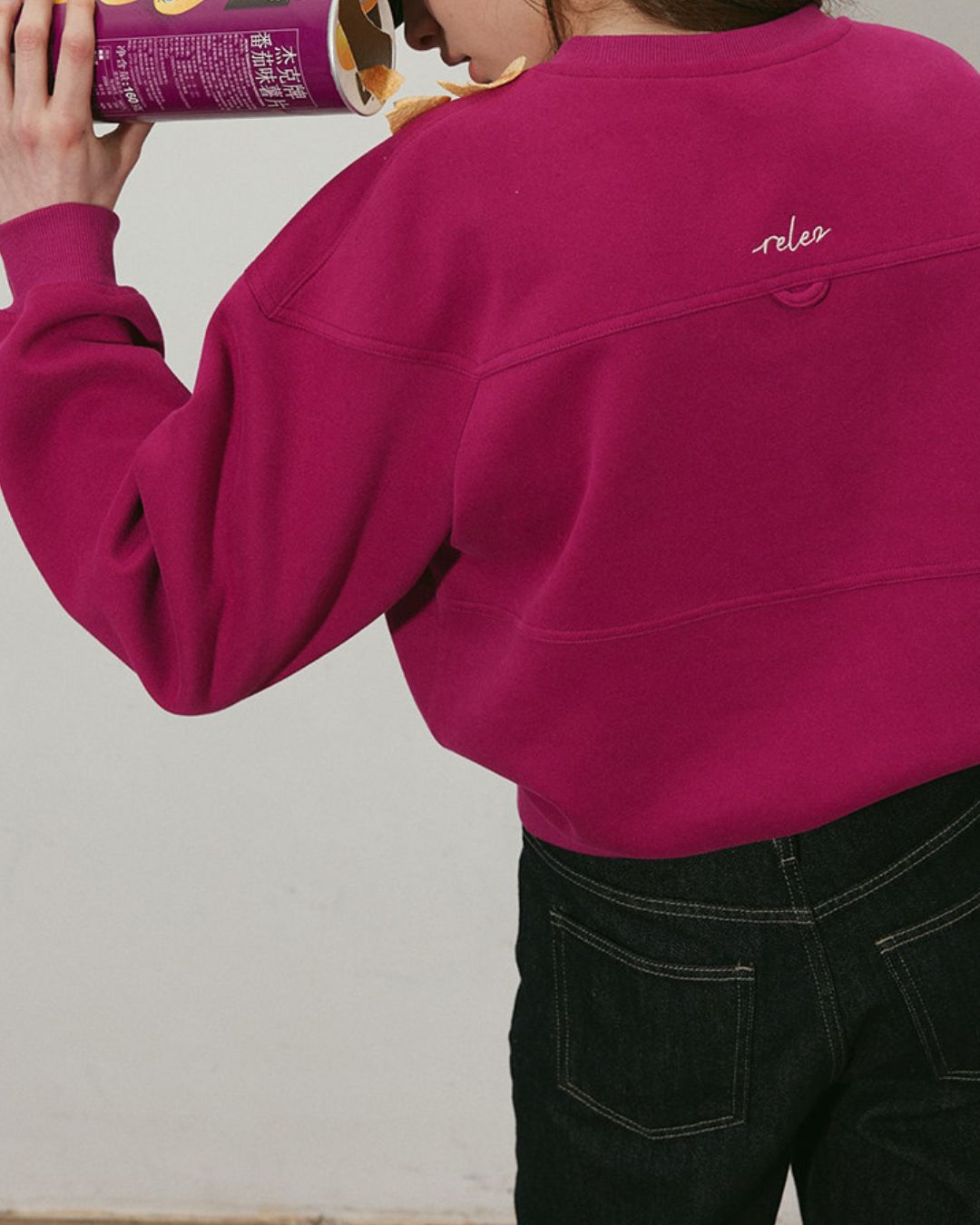 Stitch Line Cropped Sweat　SW013